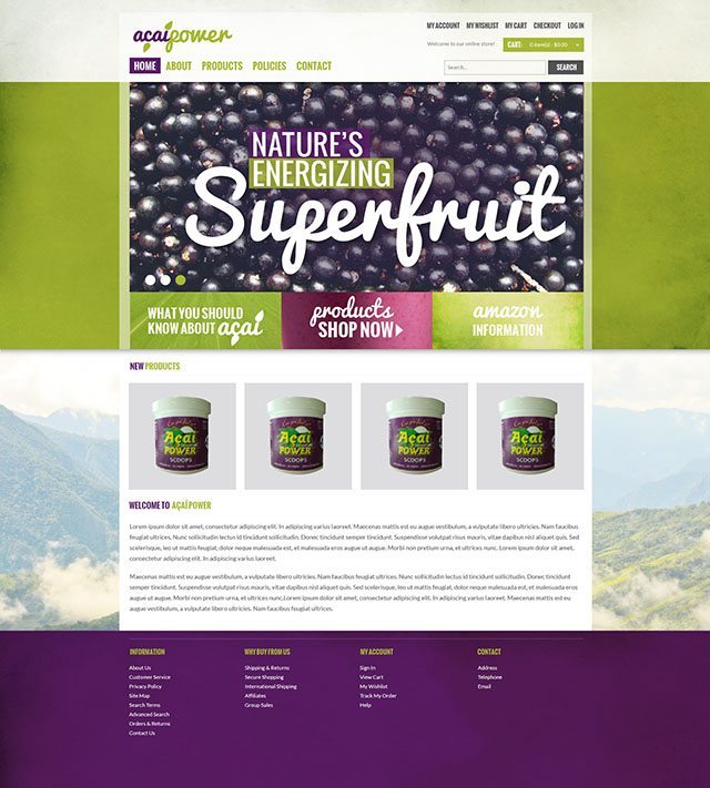 Food & Health Drink Website Design – Contagem, Florida