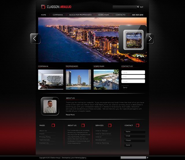 Cladson Real Estate Company Website Design