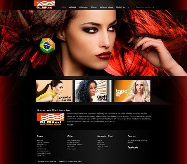 Hair Company Website Design