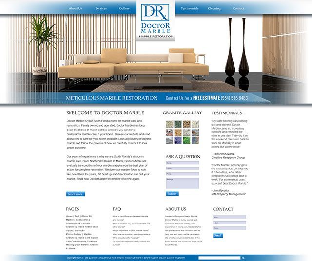 Marble Restoration Website Design