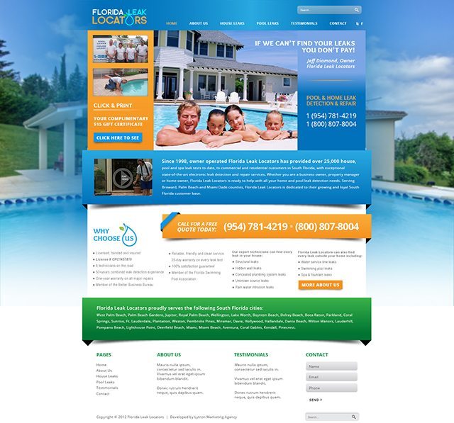 Pool & Home Leak Repair Web Design