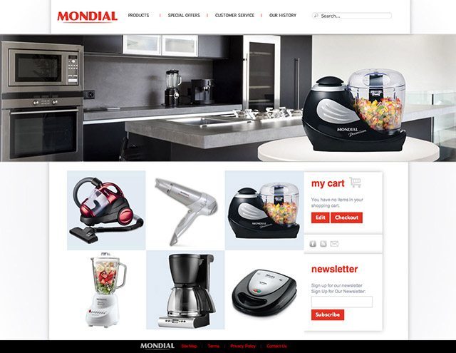 Home Appliance Shopping Cart Web Design