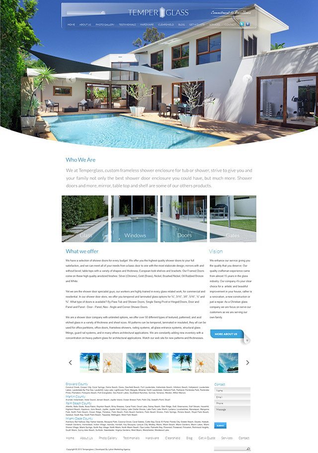 Glass Company Website Design
