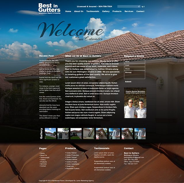 Gutter Installation, Repair, & Cleaning Website Design