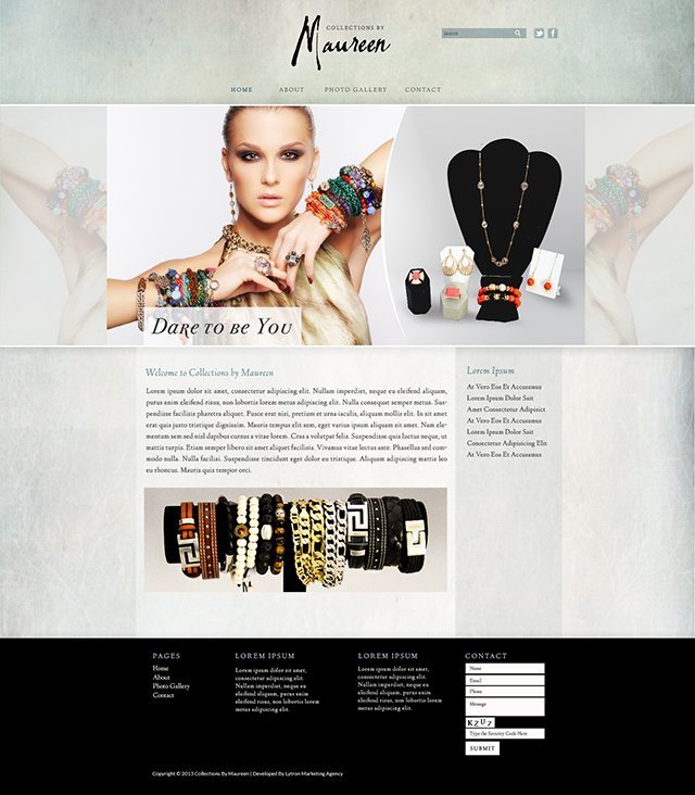 Fashion Jewelry Company Website Design