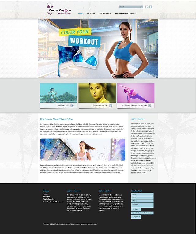 Fitness and Fashion Apparel Company Website Design