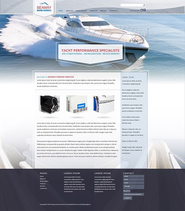 Yacht Website Design