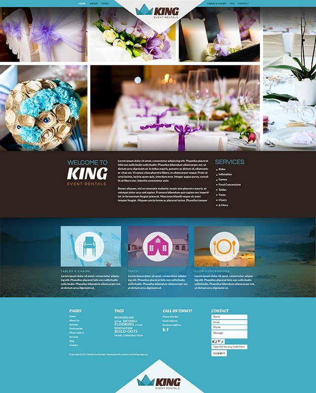 Event Rental Website Design & Video