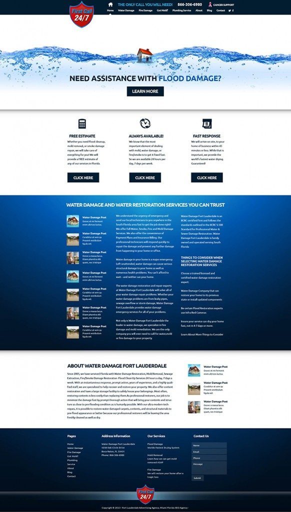 Emergency Home Repair Company Website Design & Video