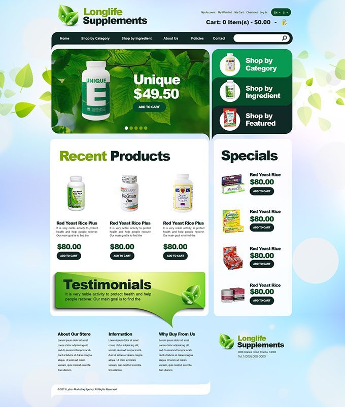 Vitamin & Supplement Company Website Design & Video