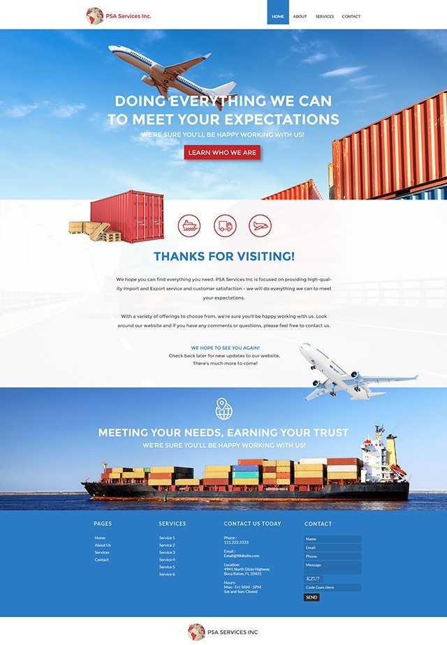 Import Export Service Website Design & Video
